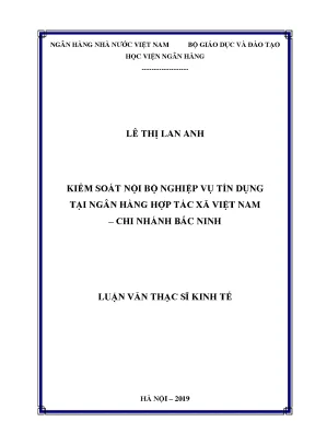 Kiểm soát nội bộ nghiệp vụ tín dụng tại ngân hàng hợp tác xã việt nam