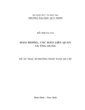 Hàm bessel các hàm liên quan và ứng dụng