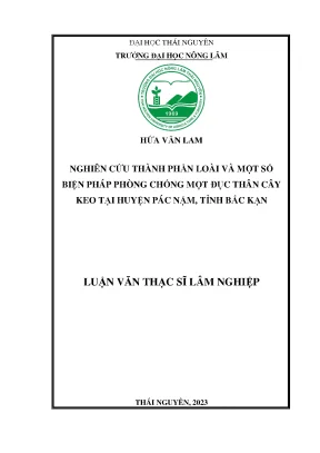 Nghiên cứu thành phần loài và một số biện pháp phòng chống mọt đục thân cây keo tại huyện pác nặm tỉnh bắc kạn