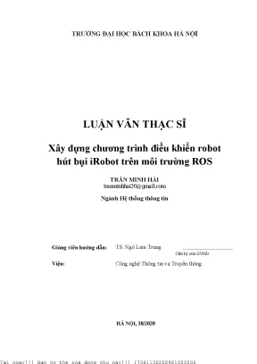 Xây dựng hương trình điều khiển robot hút bụi irobot trên môi trường ros