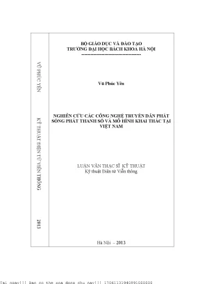Nghiên ứu á ông nghệ truyền dẫn phát sóng phát thanh số và mô hình khai thá tại việt nam