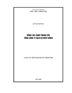 Luận án tiến sĩ năng lực cạnh tranh của tổng công ty dịch vụ viễn thông