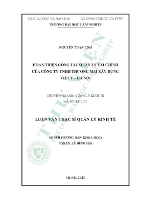 Hoàn thiện công tác quản lý tài chính của công ty tnhh thương mại xây dựng việt ý hà nội