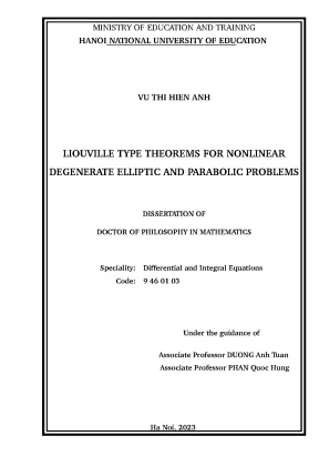 Một số định lí kiểu liouville cho các bài toán elliptic và parabolic suy biến phi tuyến