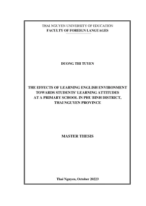The effects of learning english environment towards students learning attitudes at a primary school in phu binh district thai nguyen province