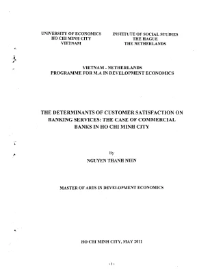 Luận văn thạc sĩ the determinants of customer satisfaction on banking services the case of commercial banks in ho chi minh city