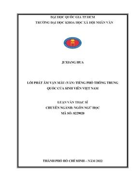Lỗi phát âm vận mẫu vần tiếng phổ thông trung quốc của sinh viên việt nam