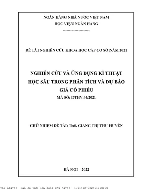 Nghiên cứu và ứng dụng kĩ thuật học sâu trong phân tích và dự báo giá cổ phiếu