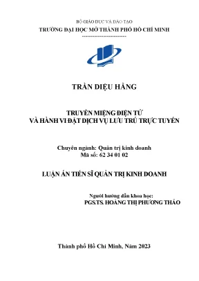Truyền miệng điện tử và hành vi đặt dịch vụ lưu trú trực tuyến