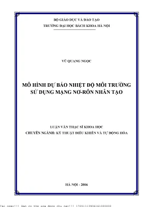 Mô hình dự báo nhiệt độ môi trường sử dụng mạng nơ rôn nhân tạo
