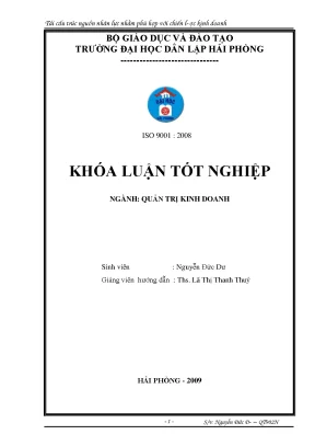Tái cấu trúc nguồn nhân lực nhằm phù hợp với chiến lược kinh doanh tại xí nghiệp xếp dỡ hoàng diệu cảng hải phòng