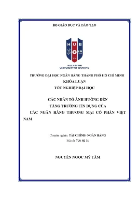 Các nhân tố ảnh hưởng đến tăng trưởng tín dụng của các ngân hàng thương mại cổ phần việt nam