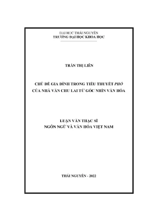 Chủ đề gia đình trong tiểu thuyết phố của nhà văn chu lai từ góc nhìn văn hóa