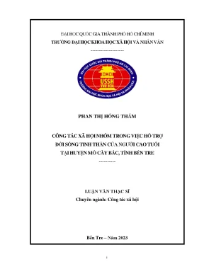 Công tác xã hội nhóm trong việc hỗ trợ đời sống tinh thần của người cao tuổi tại huyện mỏ cày bắc tỉnh bến tre