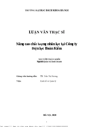 Nâng ao hất lượng nhân lự tại công ty điện lự hoàn kiếm