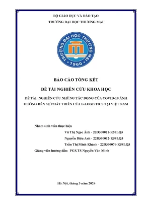 Tác động của covid 19 ảnh hưởng đến sự phát triển của e logistics tại việt nam
