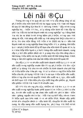 Xây dựng chiến lược kinh doanh để thực hiện tốt chuyển dịch cơ cấu kinh tế trong sản xuất nông nghiệp tại xã thái xuyên huyện thái thụy tỉnh thái bình
