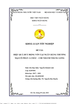 Hiệu quả huy động vốn tại ngân hàng tmcp á châu chi nhánh thăng long