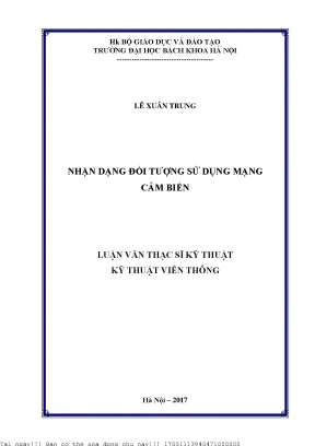 Nhận dạng đối tượng sử dụng mạng ảm biến