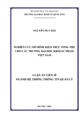 Nghiên cứu mô hình kiến trúc tổng thể cho các trường đại học khối sư phạm việt nam