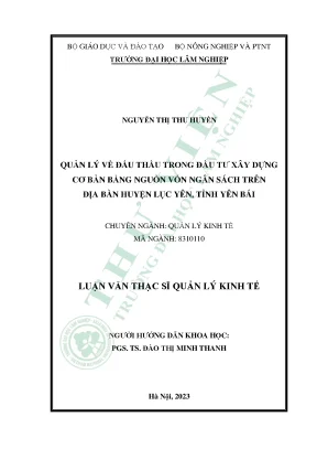 Quản lý về đấu thầu trong đầu tư xây dựng cơ bản bằng nguồn vốn ngân sách trên địa bàn huyện lục yên tỉnh yên bái