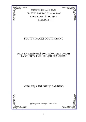 Phân tích hiệu quả hoạt động kinh doanh tại công ty tnhh du lịch quảng nam full 10 điểm