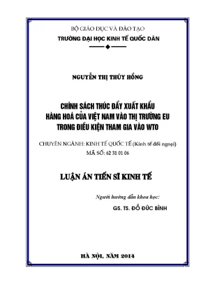 Chính sách thúc đẩy xuất khẩu hàng hóa của việt nam vào thị trường eu trong điều kiện tham gia vào wto