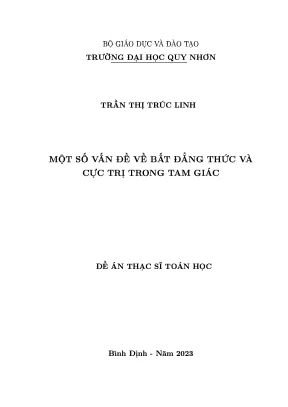 Một số vấn đề về bất đẳng thức và cực trị trong tam giác