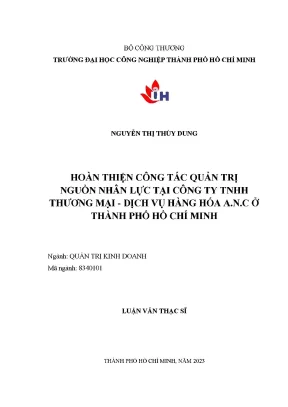 Hoàn thiện công tác quản trị nguồn nhân lực tại công ty tnhh thương mại dịch vụ hàng hóa a n c ở thành phố hồ chí minh