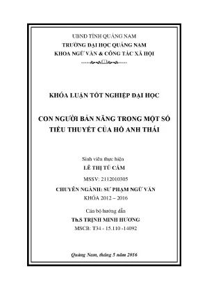 Con người bản năng trong một số tiểu thuyết của hồ anh thái full 10 điểm