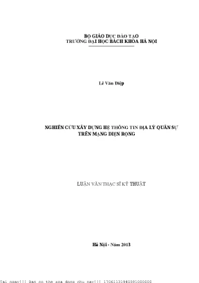 Nghiên ứu xây dựng hệ thông tin địa lý quân sự trên mạng diện rộng