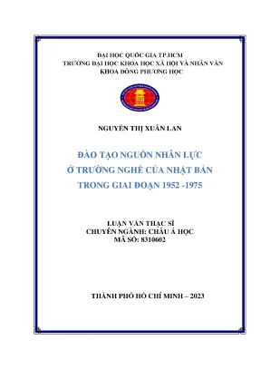 Đào tạo nguồn nhân lực ở trường nghề của nhật bản trong giai đoạn 1952 1975