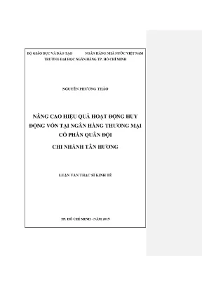 Nâng cao hiệu quả huy động vốn tại ngân hàng cổ phần quân đội chi nhánh tân hương