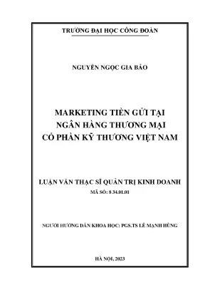 Marketing tiền gửi tại ngân hàng thương mại cổ phần kỹ thương việt nam
