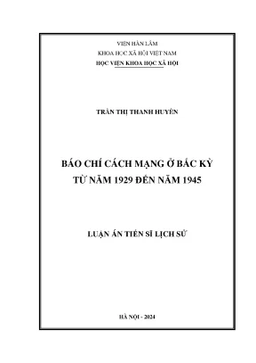 Báo chí cách mạng ở bắc kỳ từ năm 1929 đến năm 1945