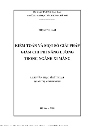 Kiểm toán và một số giải pháp giảm hi phí năng lượng trong ngành xi măng