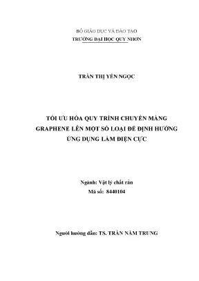 Tối ưu hóa quy trình chuyển màng graphene lên một số loại đế định hướng ứng dụng làm điện cực