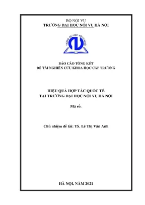 Đề tài hiệu quả hợp tác quốc tế tại trường đại học nội vụ hà nội
