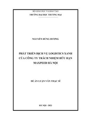 Phát triển dịch vụ logistics xanh của công ty trách nhiệm hữu hạn maxpeed hà nội