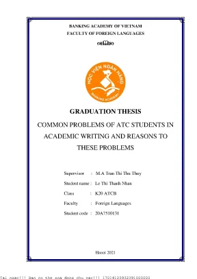 Common problems of atc students in academic writing and reasons to these problems