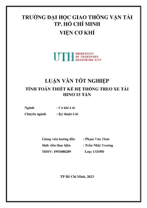 Tính toán thiết kế hệ thống treo xe tải hino 15 tấn