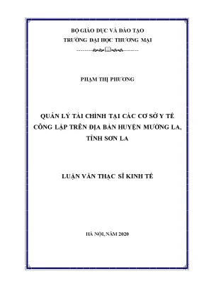 Quản lý tài chính tại các cơ sở y tế công lập trên địa bàn huyện mường la tỉnh sơn la