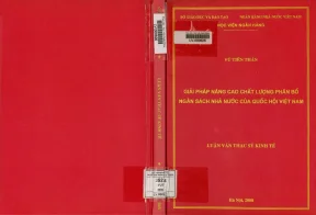 Giải pháp nâng cao chất lượng phân bổ ngân sách nhà nước của quốc hội việt nam