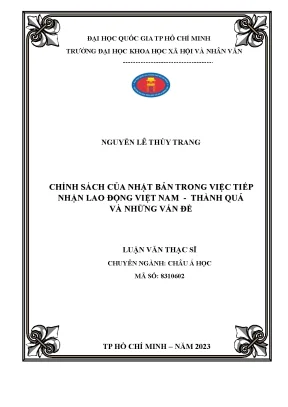 Chính sách của nhật bản trong việc tiếp nhận lao động việt nam thành quả và những vấn đề