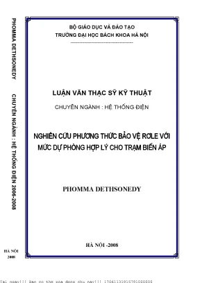 Nghiên ứu phương thứ bảo vệ rơle với mứ dự phòng hợp lý ho trạm biến áp