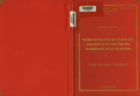 Mở rộng cho vay hộ sản xuất tại ngân hàng nông nghiệp và phát triển nông thôn chi nhánh huyện mỹ lộc bắc nam định