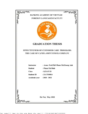 Effectiveness of customer care programs the case of canifa joint stock company