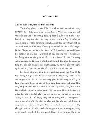 Luận văn thạc sĩgiải pháp nhằm phát triển hàng hoá cho thị trường chứng khoán việt nam