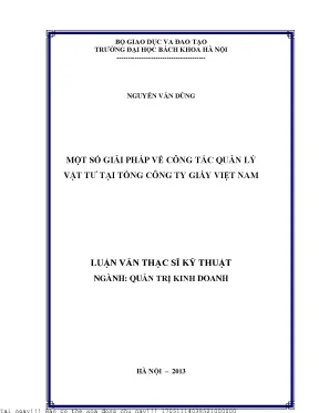 Một số giải pháp về ông tác quản lý vật tư tại tổng công ty giấy việt nam