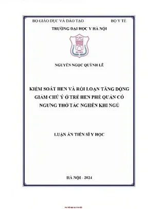 Kiểm soát hen và rối loạn tăng động giảm chú ý ở trẻ hen phế quản có ngưng thở tắc nghẽn khi ngủ